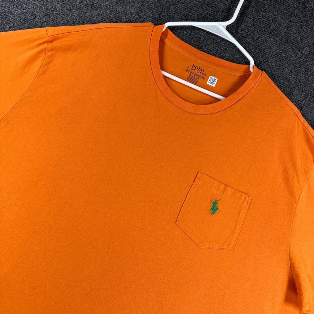 Polo Ralph Lauren T Shirt Mens XXL‎ 2XL Orange Pocket Pony Logo Classic Fit Tee